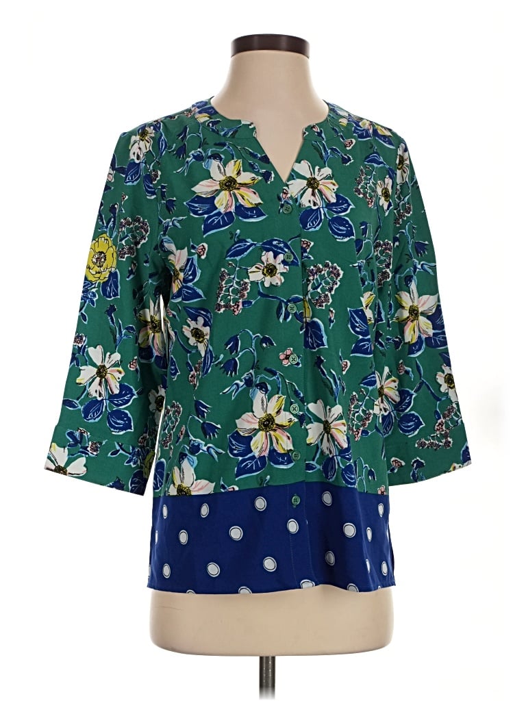 Pre-owned D&co. 3/4 Sleeve Blouse In Green