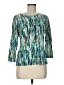 JM Collection Graphic Polka Dots Yellow Teal 3/4 Sleeve Blouse Size M (petite) - photo 1