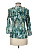 JM Collection Graphic Polka Dots Yellow Teal 3/4 Sleeve Blouse Size M (petite) - photo 2