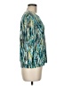 JM Collection Graphic Polka Dots Yellow Teal 3/4 Sleeve Blouse Size M (petite) - photo 4