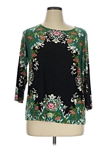 JM Collection 3/4 Sleeve Top (view 1)