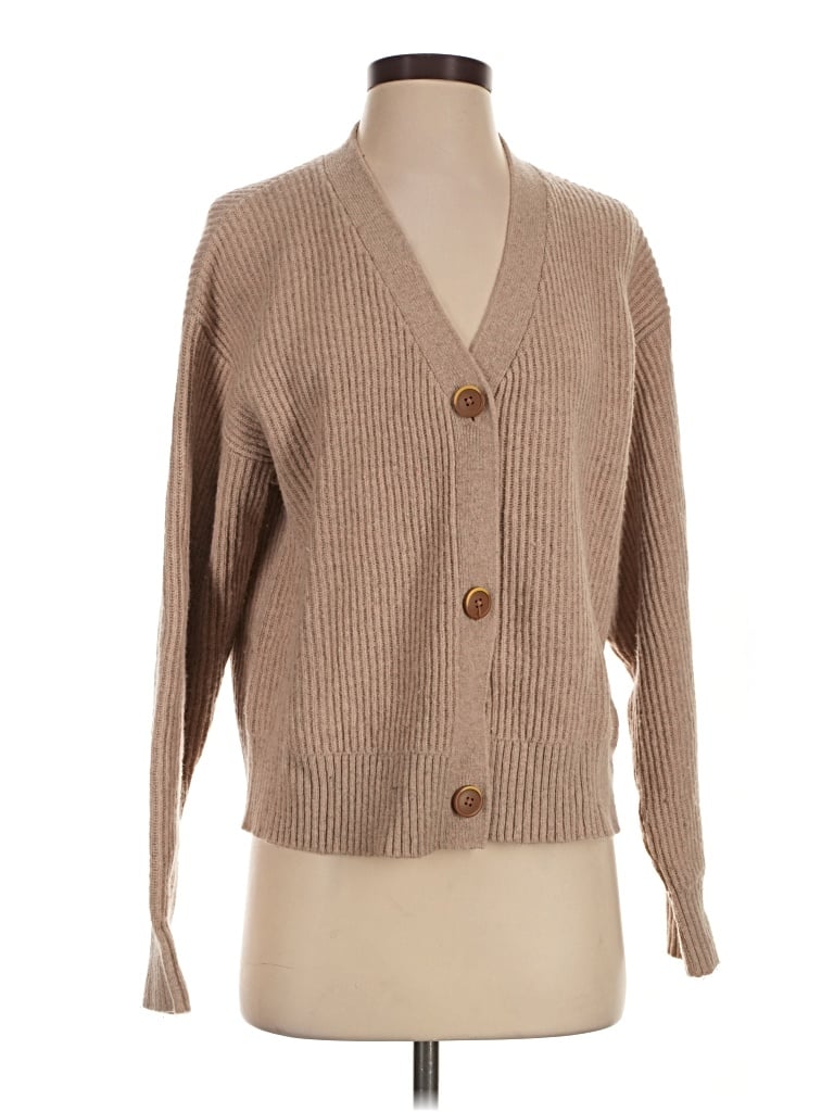 Pre-owned Patagonia Wool Cardigan Sweater In Tan