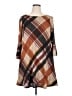 Echo Plaid Brown Casual Dress Size XL (petite) - photo 1