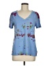 Gap Floral Blue Short Sleeve T-Shirt Size M (tall) - photo 1