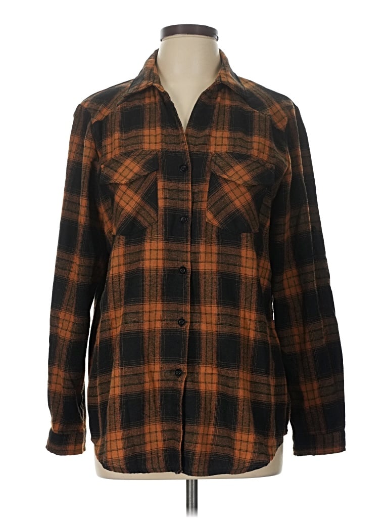Pre-owned Zeagoo Long Sleeve Button Down Shirt In Brown