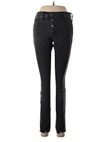 Madewell 9" Mid-Rise Skinny Jeans in Berkeley Black: Button-Through Edition (view 1)