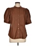 DKNY 100% Polyurethane Brown Short Sleeve Blouse Size M - photo 1