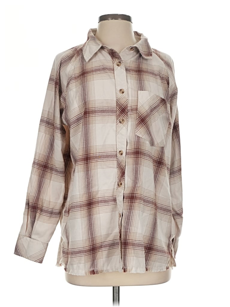 Pre-owned Bke Long Sleeve Button Down Shirt In Brown