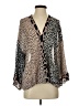 Umgee Animal Print Brown Long Sleeve Blouse Size S - photo 1
