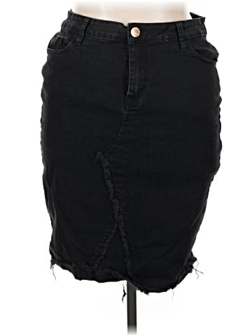 City Chic Denim Skirt (view 1)