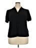 CeCe Black Short Sleeve Polo Size 2X - photo 1