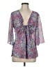 Bisou Bisou 100% Polyester Purple 3/4 Sleeve Blouse Size M - photo 1