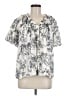 Umgee Silver Short Sleeve Blouse Size M - photo 1