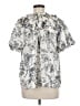 Umgee Silver Short Sleeve Blouse Size M - photo 2