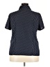 Notations Polka Dots Blue Short Sleeve Blouse Size 2X - photo 2