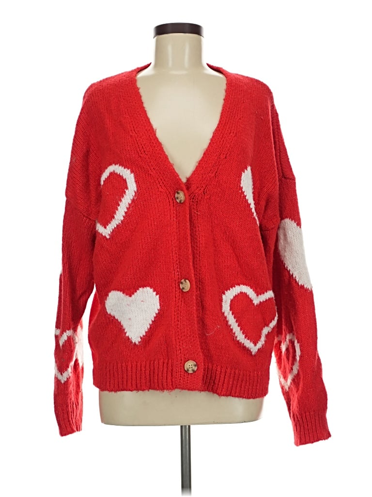 Pre-owned No Boundaries Cardigan Sweater In Red