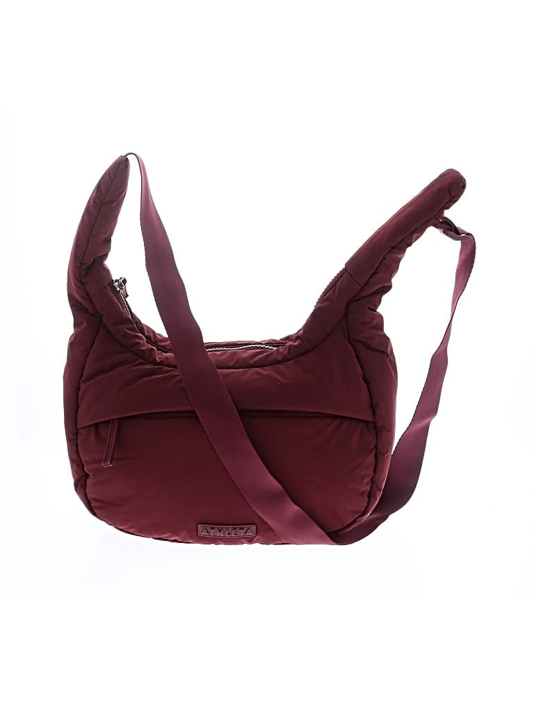 Pre-owned Athleta Hobo Bag In Burgundy