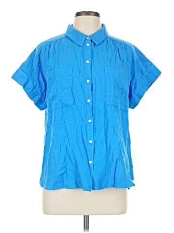 Caslon Short Sleeve Button-Down Shirt (view 1)