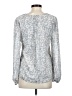 Halogen 100% Polyester Silver Long Sleeve Blouse Size S - photo 2