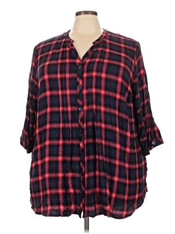 Catherines 3/4 Sleeve Button-Down Shirt (view 1)