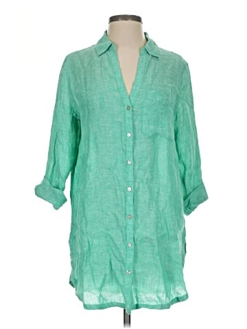 Sigrid Olsen 3/4 Sleeve Button-Down Shirt (view 1)