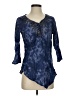 Pappagallo 100% Cotton Blue 3/4 Sleeve Blouse Size S - photo 1