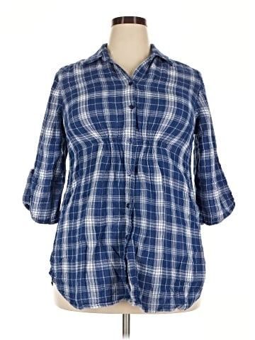 Lane Bryant 3/4 Sleeve Button-Down Shirt (view 1)