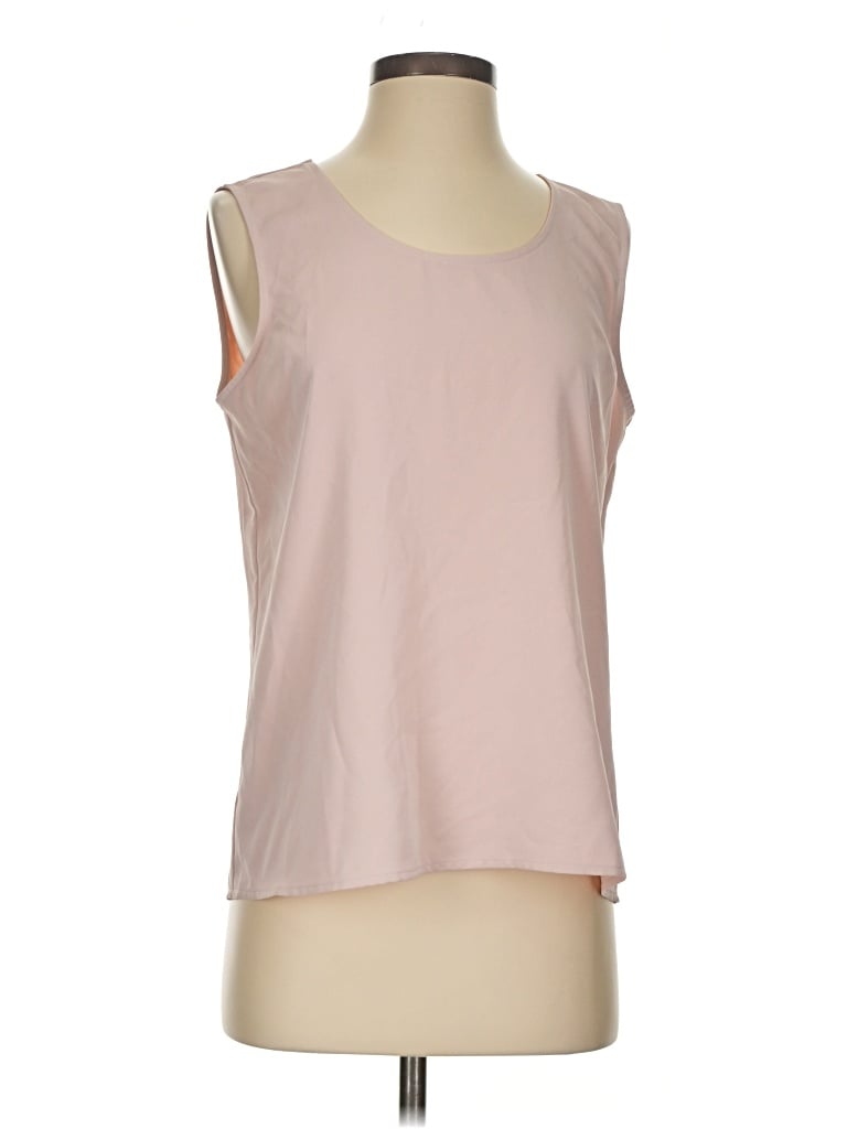 Express Sleeveless Top Pink Scoop Neck Tops In Neutral