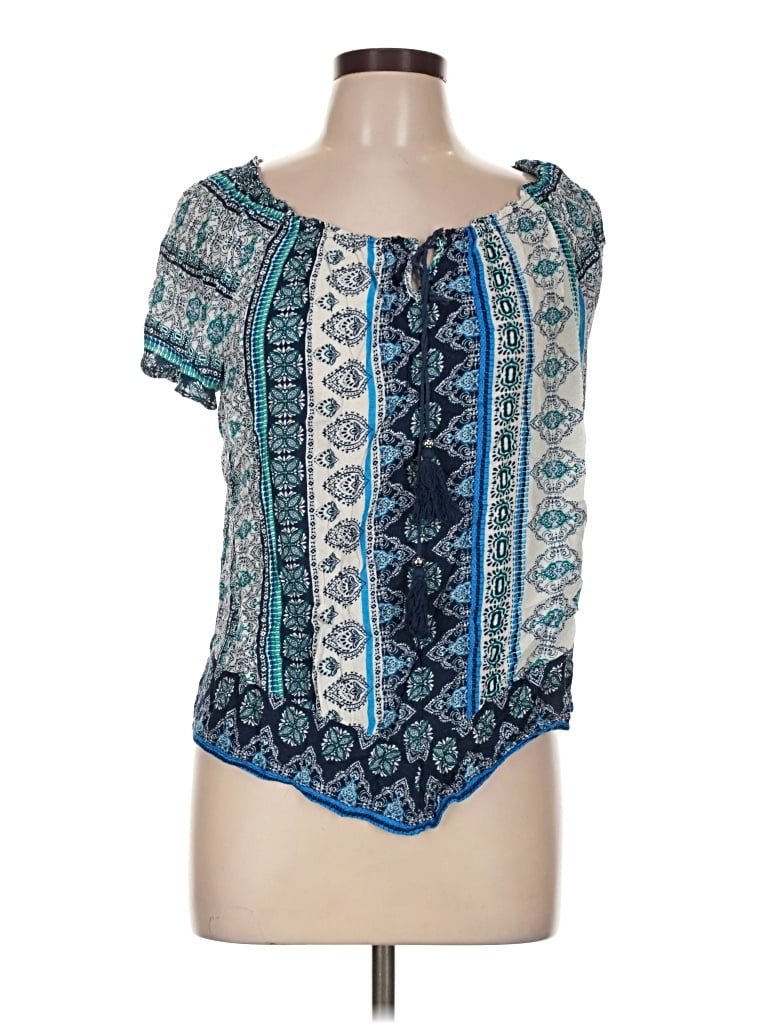 Pre-owned Westport Short Sleeve Henley Shirt In Blue