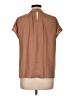 Worthington 100% Polyester Brown Short Sleeve Blouse Size L - photo 2