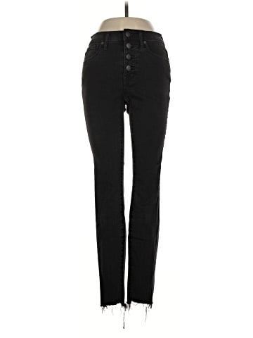 Madewell 9" Mid-Rise Skinny Jeans in Berkeley Black: Button-Through Edition (view 1)