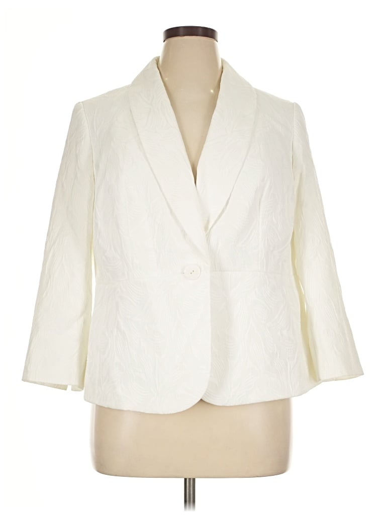 Pre-owned Kasper Blazer Jacket In Ivory