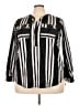 Assorted Brands Stripes Black 3/4 Sleeve Blouse Size 2X - photo 1