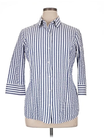 Lafayette 148 New York 3/4 Sleeve Button-Down Shirt (view 1)