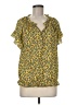 Max Studio 100% Polyester Yellow Short Sleeve Blouse Size M - photo 1