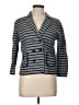 Ann Taylor LOFT 100% Cotton Stripes Gray Blazer Size L - photo 1