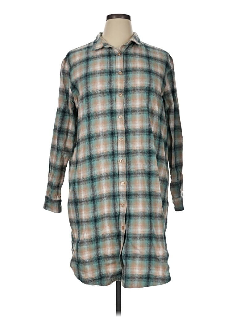 Pre-owned Wildfang Long Sleeve Button Down Shirt In Green