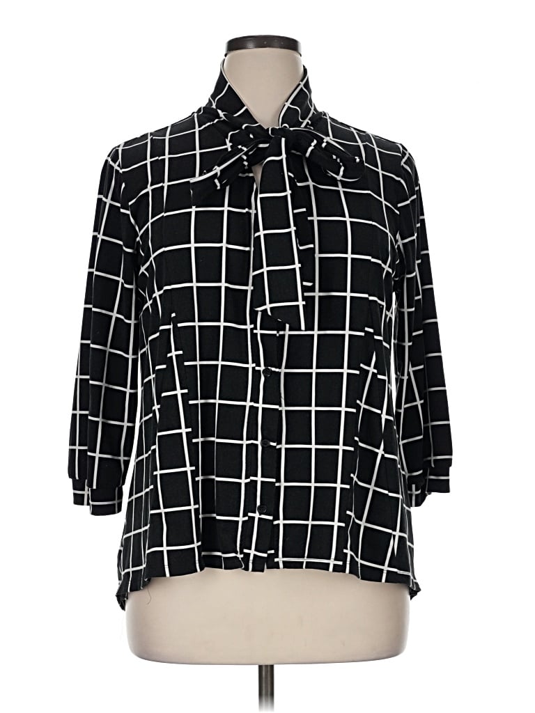 Pre-owned Robert Louis 3/4 Sleeve Blouse In Black