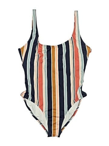 Madewell Madewell Second Wave Tank One-Piece Swimsuit in Towel Stripe (view 1)