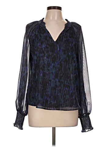 Aqua Long Sleeve Blouse (view 1)