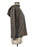 Ann Taylor 100% Polyester Houndstooth Brown Long Sleeve Blouse Size Med Petite - photo 4