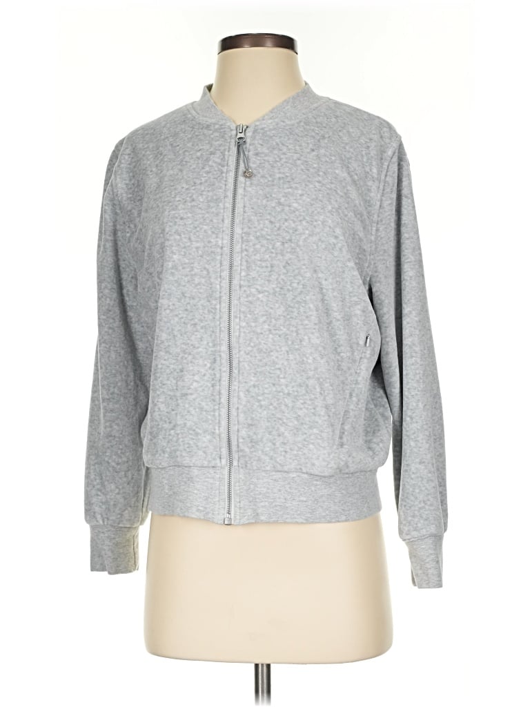 Pre-owned Zella Track Jacket In Gray