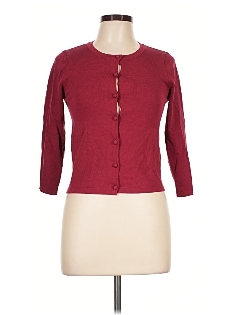 Pre-owned All The Ways Cardigan Sweater In Burgundy