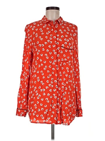 Ganni Long Sleeve Button-Down Shirt (view 1)