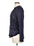 Tiny Animal Print Blue Long Sleeve Blouse Size L - photo 5