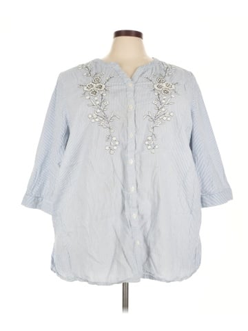 Catherines 3/4 Sleeve Button-Down Shirt (view 1)