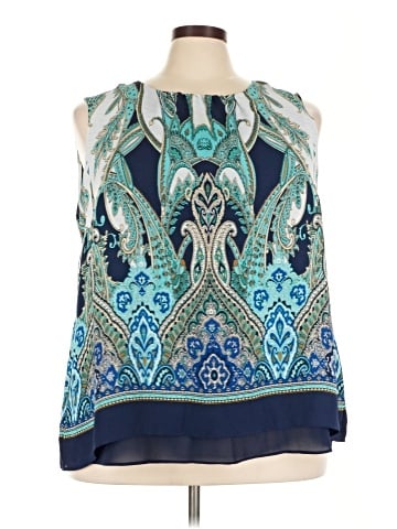 Rose + Olive Sleeveless Blouse (view 1)