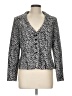 B. Moss 100% Polyester Animal Print Silver Blazer Size 10 - photo 1