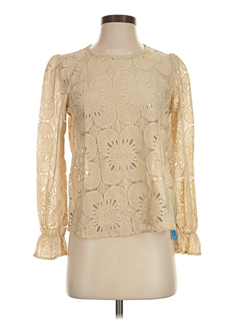 Pre-owned Cupshe Long Sleeve Blouse In Ivory