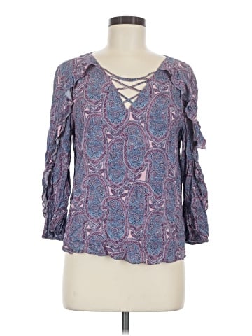 a.n.a. A New Approach 3/4 Sleeve Blouse (view 1)
